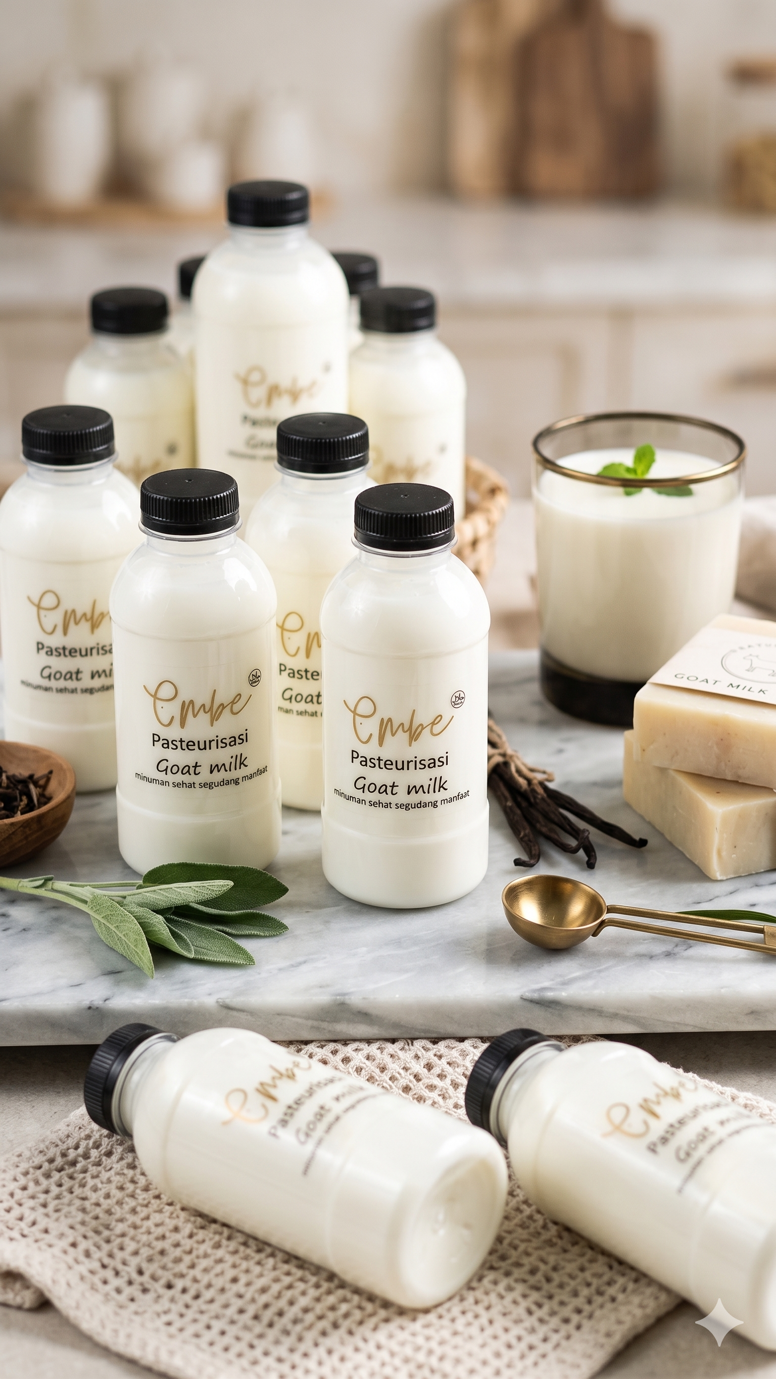 Susu kambing pasteurisasi 200 ml botol Embe