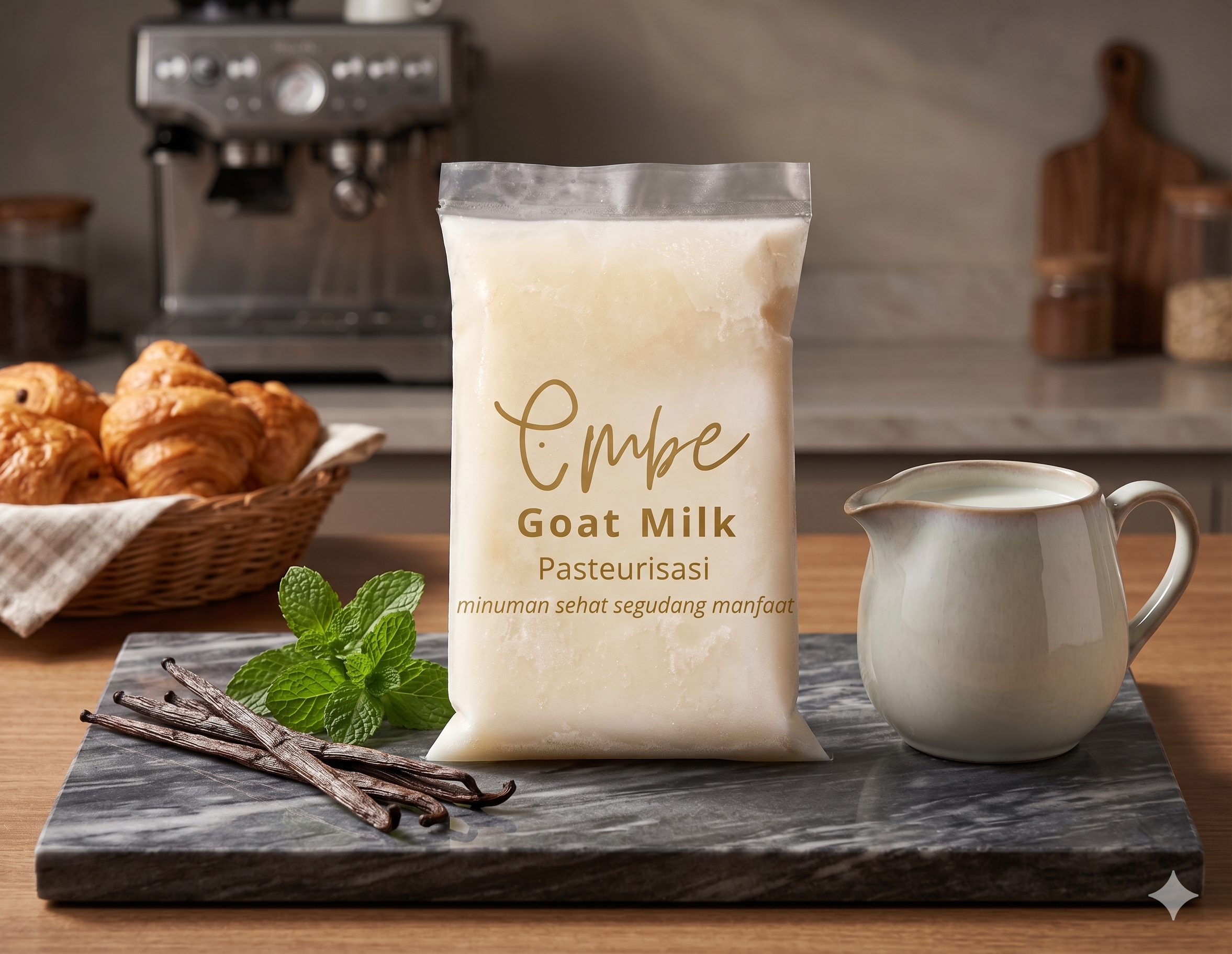 Susu kambing raw 200 ml kemasan plastik Embe